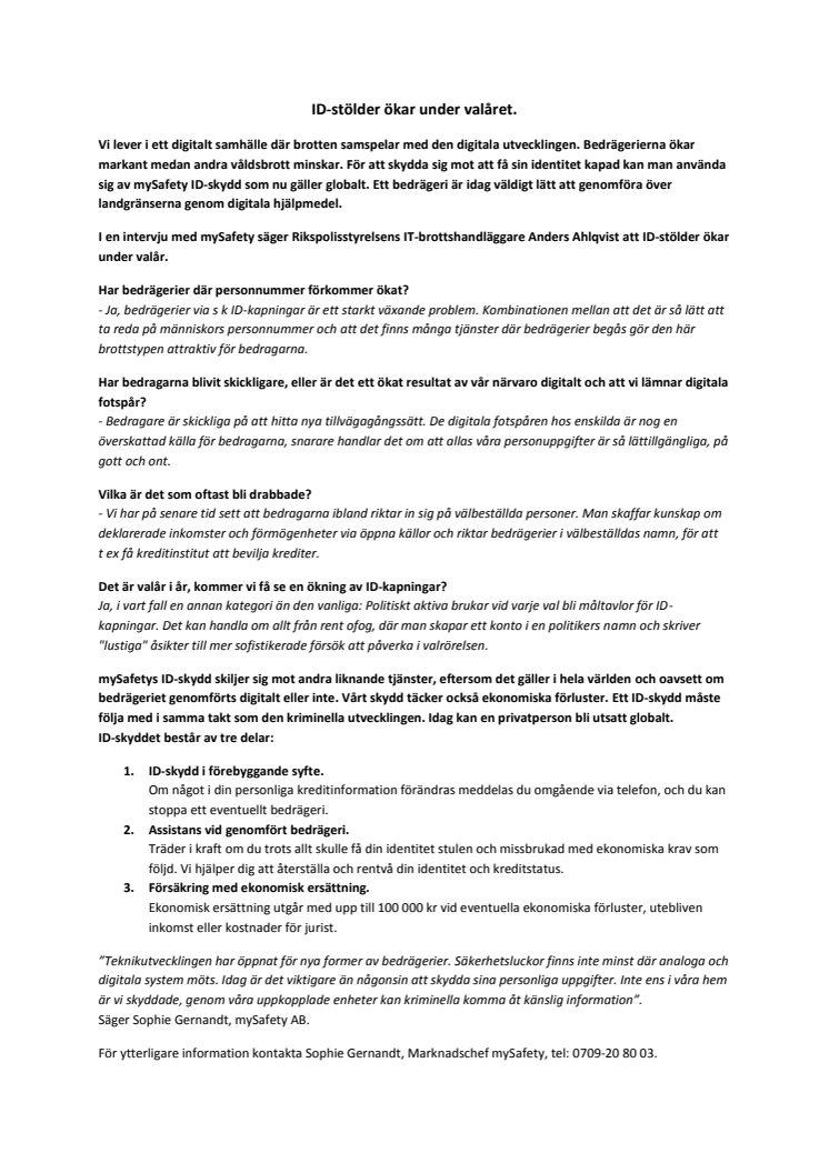 ID-stölder ökar under valåret