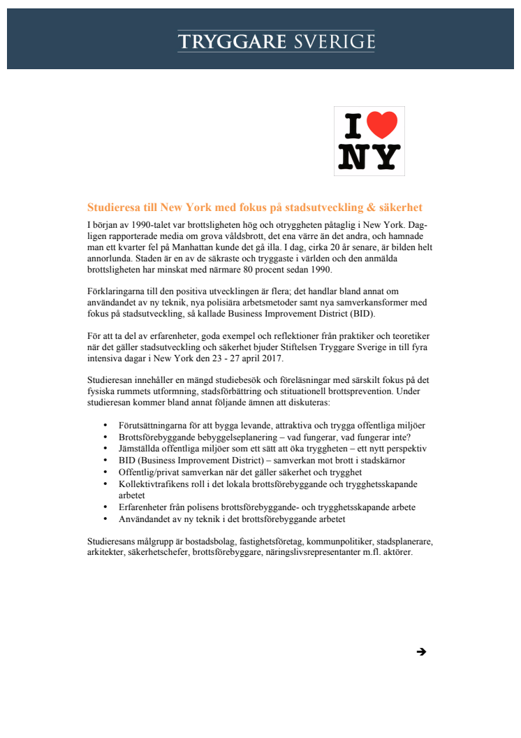 Program - Studieresa till New York 23-27 april