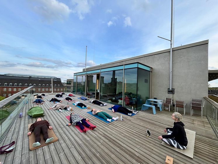 b'mine THE ROOF Düsseldorf: Yoga mit Sonja von Mattenfest