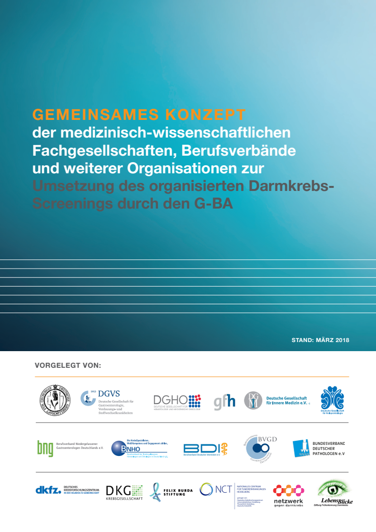 Gemeinsames Konzept zur Umsetzung des organisierten Darmkrebs-Screenings durch den G-BA