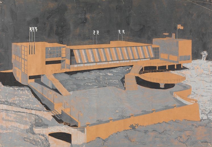 Byggekunst. Moestue & Schistad, Ingierstrand bad, 1933–34