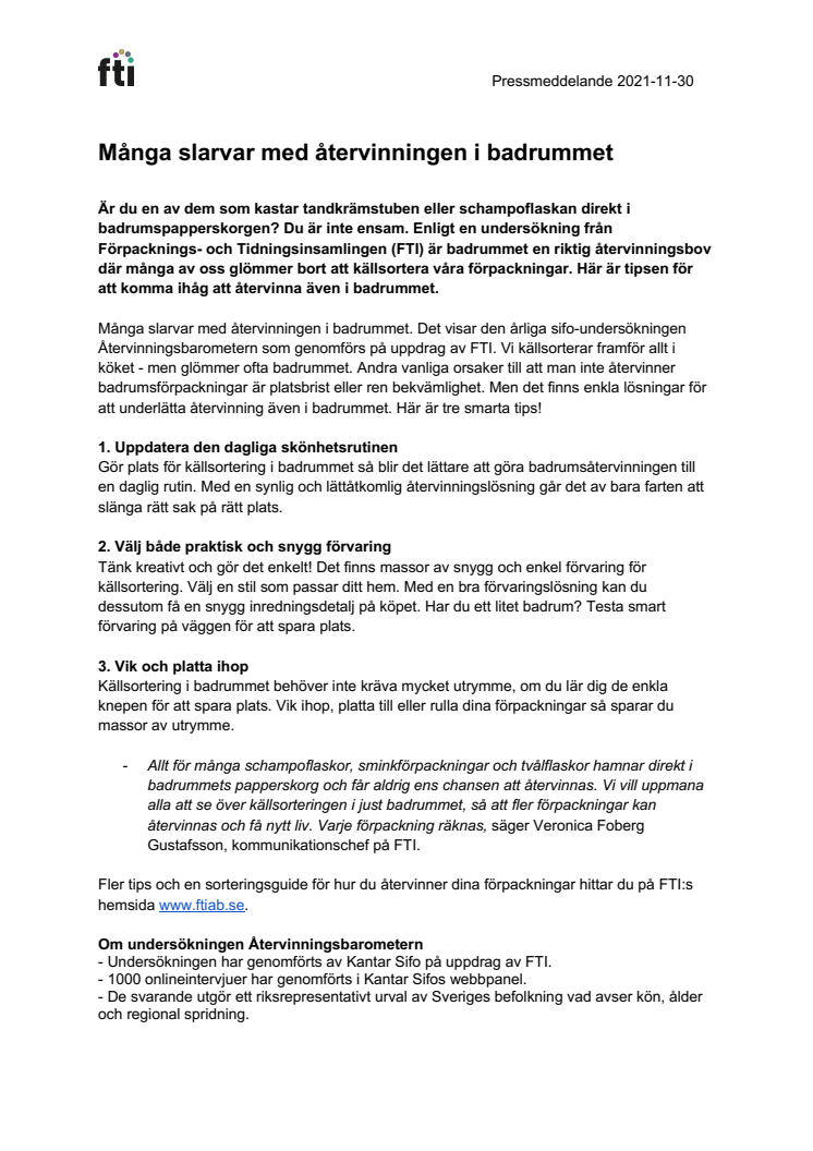 FTI pressmeddelande - Många slarvar med återvinningen i badrummet.pdf