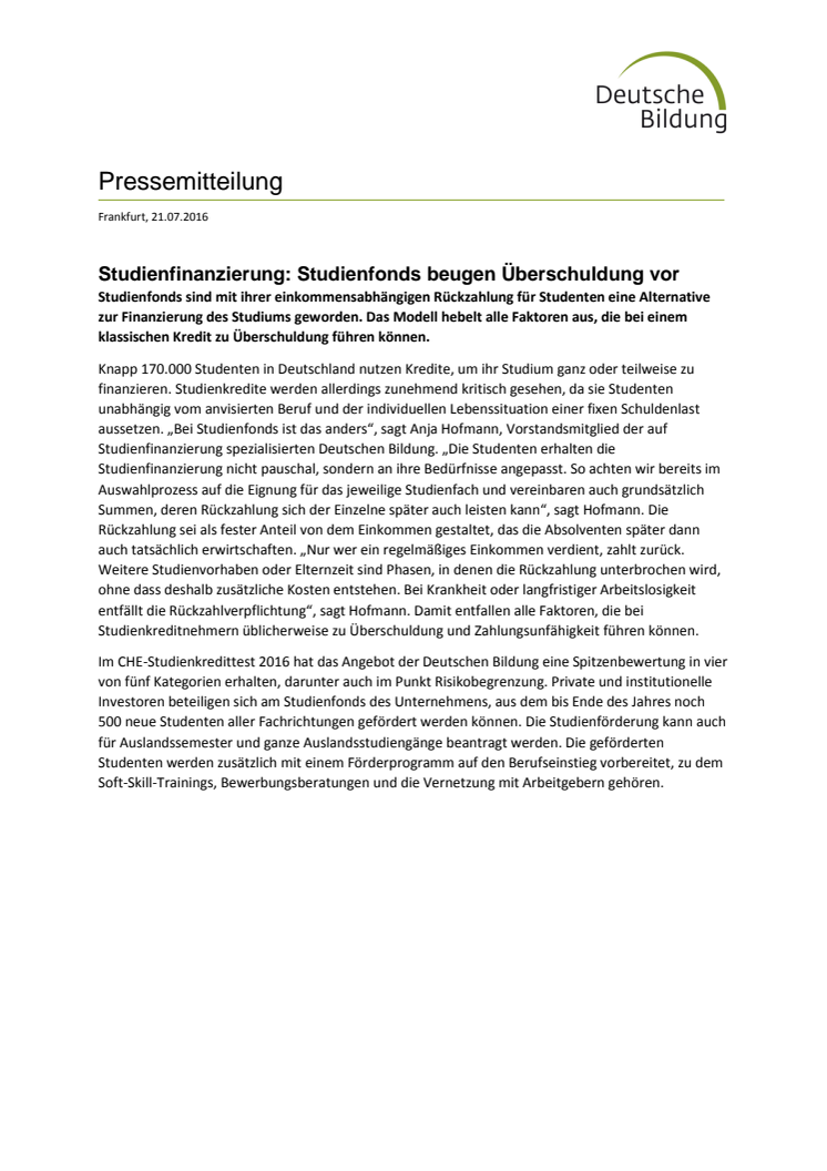 ​Studienfinanzierung: Studienfonds beugen Überschuldung vor