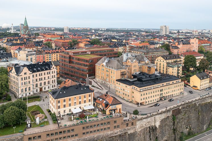 Flygbild över Ersta sjukhus 2024