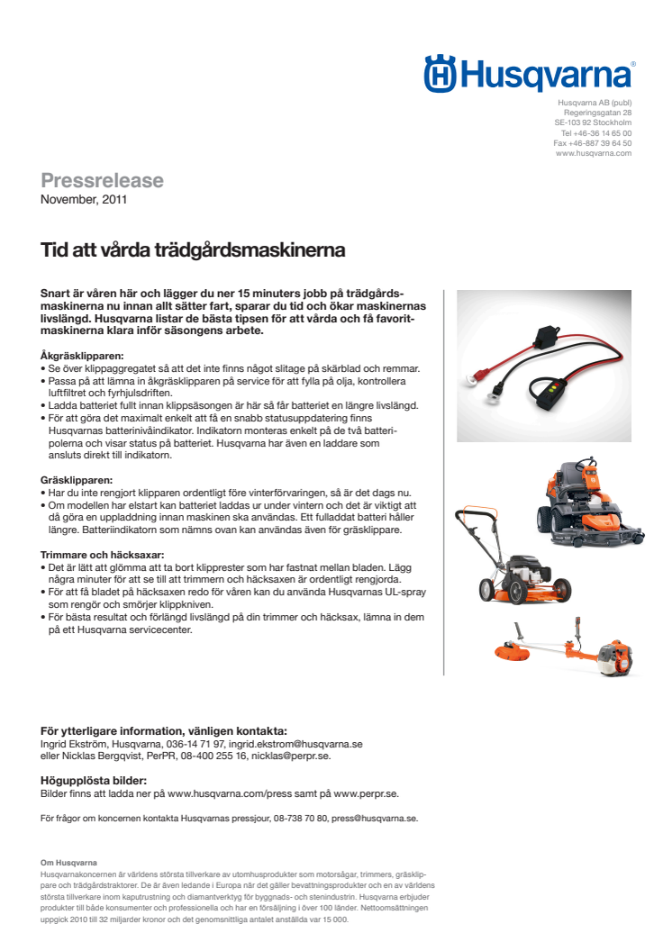 Tid att vårda trädgårdsmaskinerna