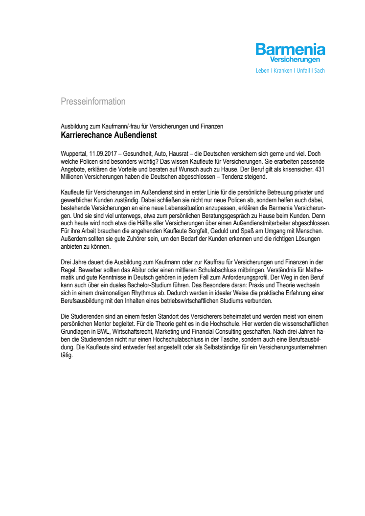 Karrierechance Außendienst