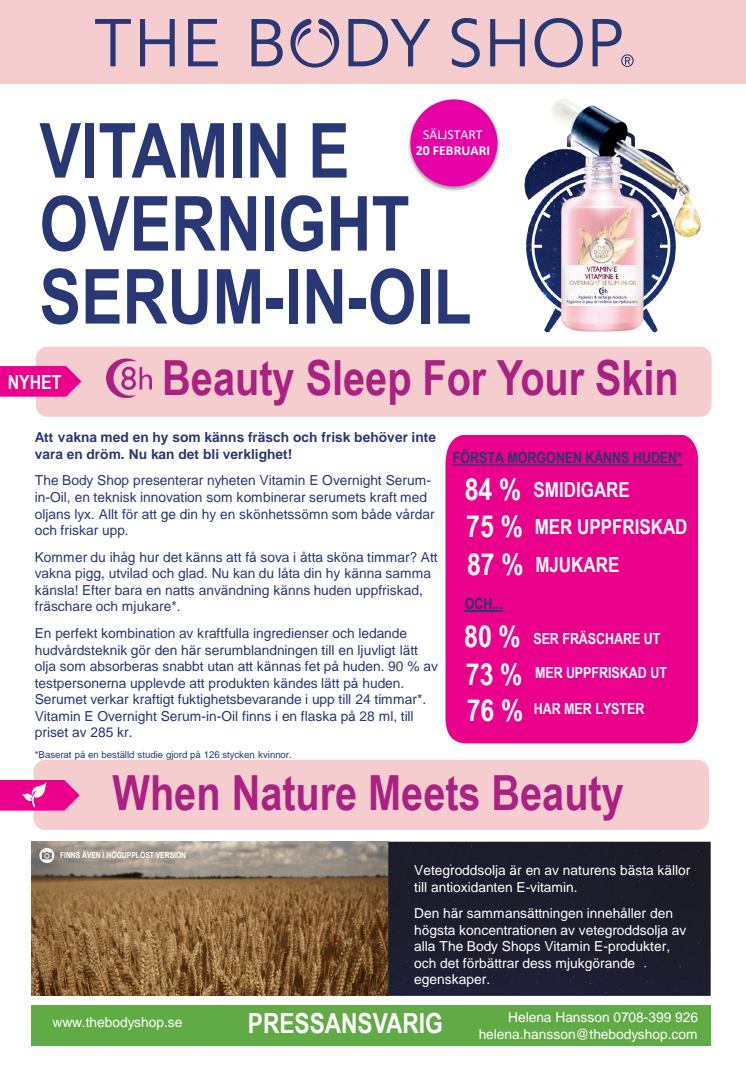 Åtta timmars skönhetssömn med Vitamin E Overnight Serum-in-Oil