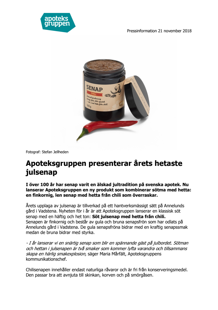 Apoteksgruppen presenterar årets hetaste julsenap