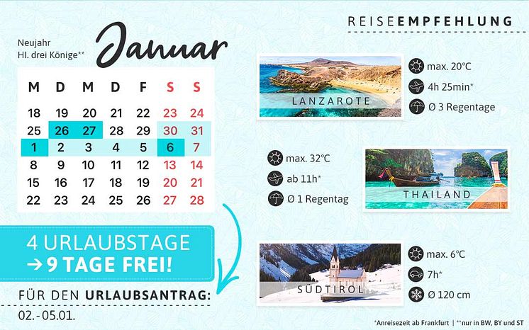 Brückentage Januar 2024