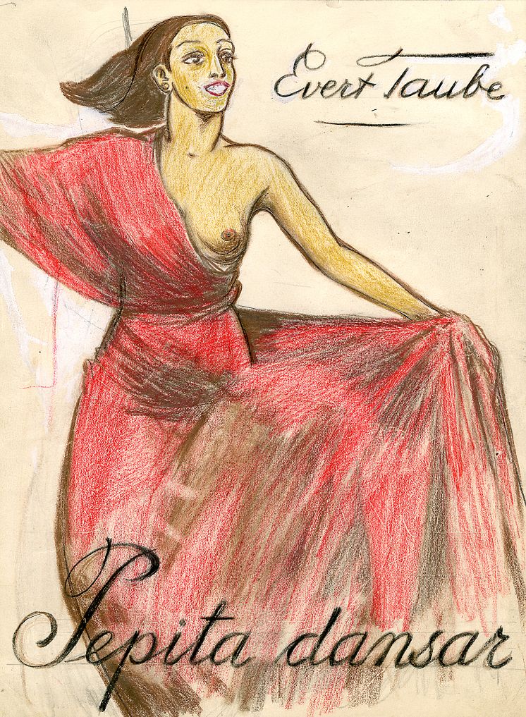 Evert Taube, Pepita Dansar, krita. Photo: Taubearkivet.jpg