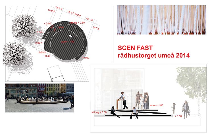Tillfällig scen och talarstol vid Glashuset