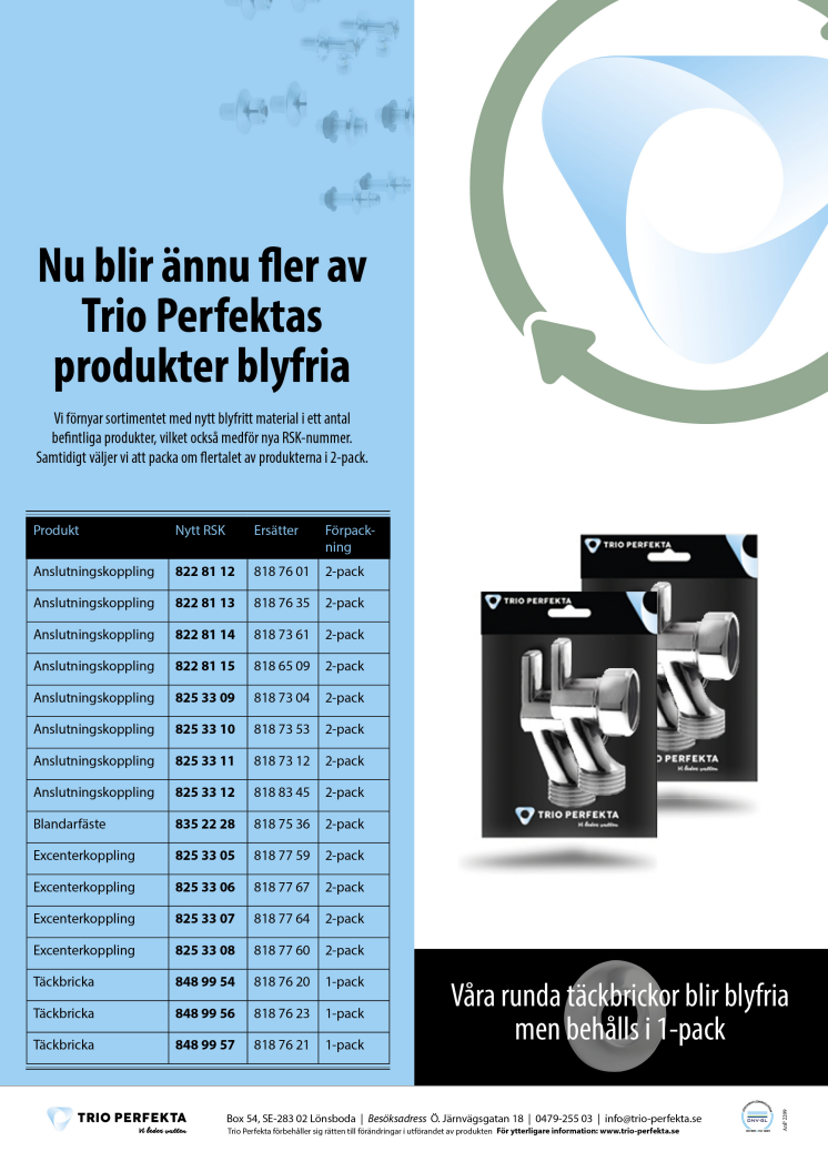 Nya blyfria produkter