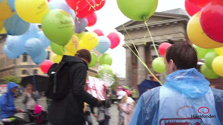 Ballongmarsch till Utbildningsdepartementet med 600 barns önskemål på bättre skolmiljö
