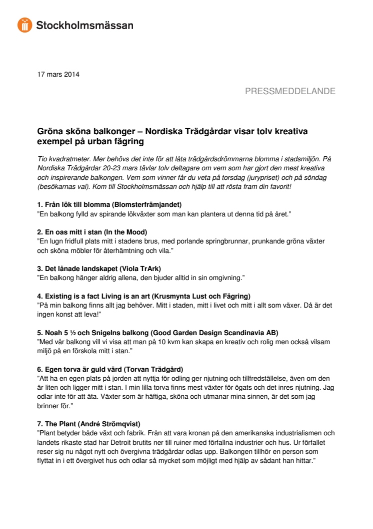 Gröna sköna balkonger – Nordiska Trädgårdar visar tolv kreativa exempel på urban fägring