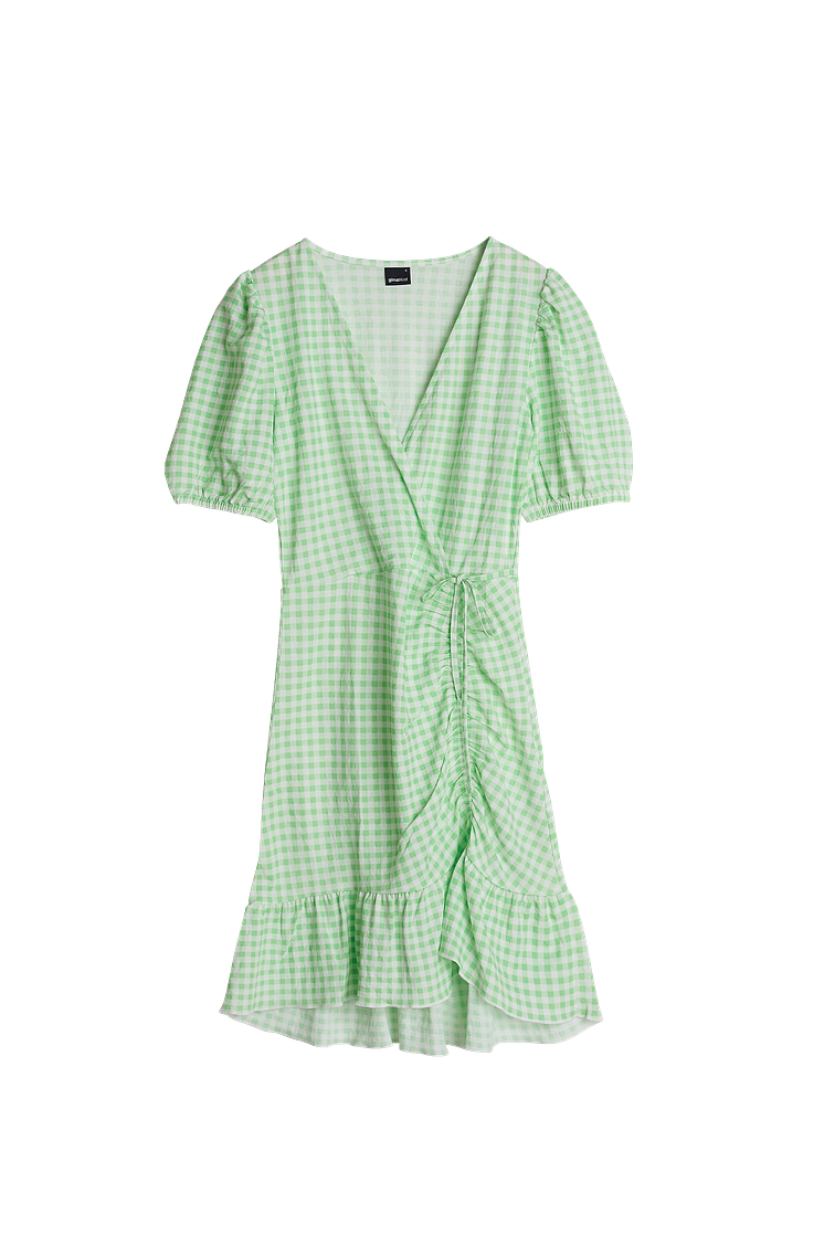 Maya wrap dress - green gingham