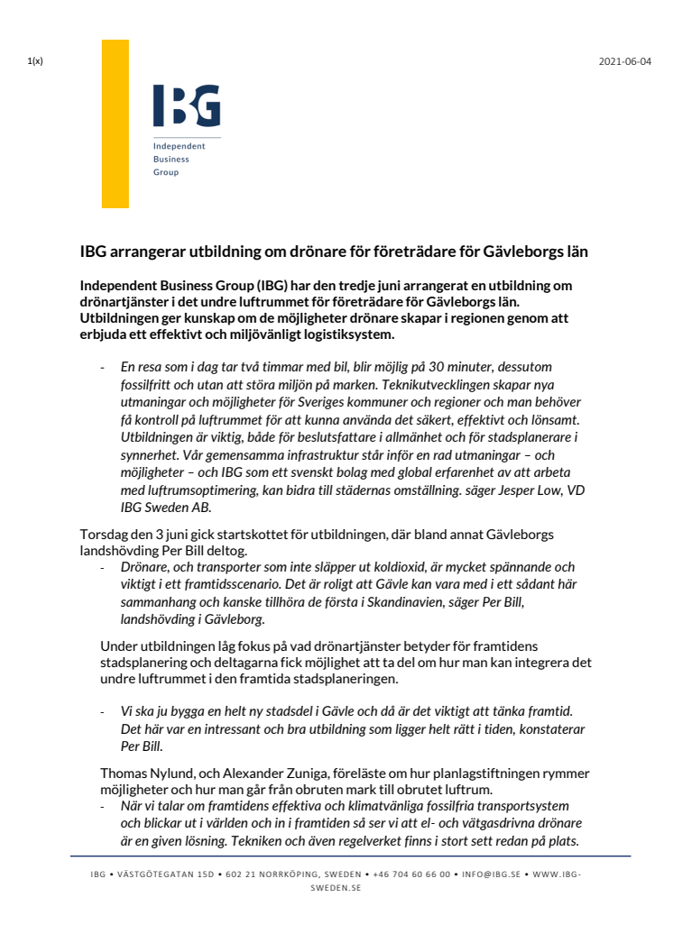 IBG arrangerar utbildning om drönare för företrädare för Gävleborgs län.pdf