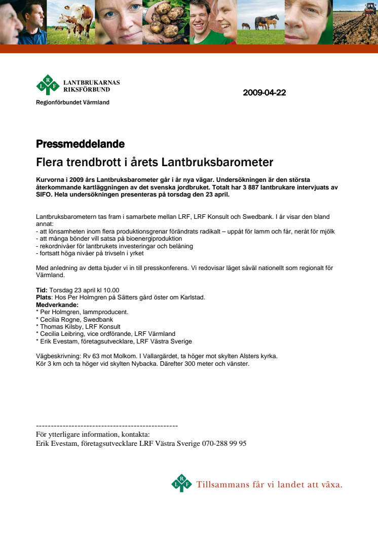 Flera trendbrott i årets Lantbruksbarometer 