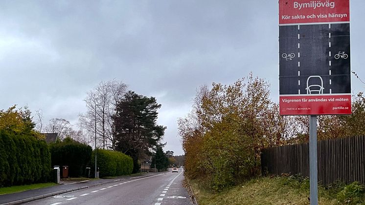 Bymiljöväg på Kåsjövägen i Partille.