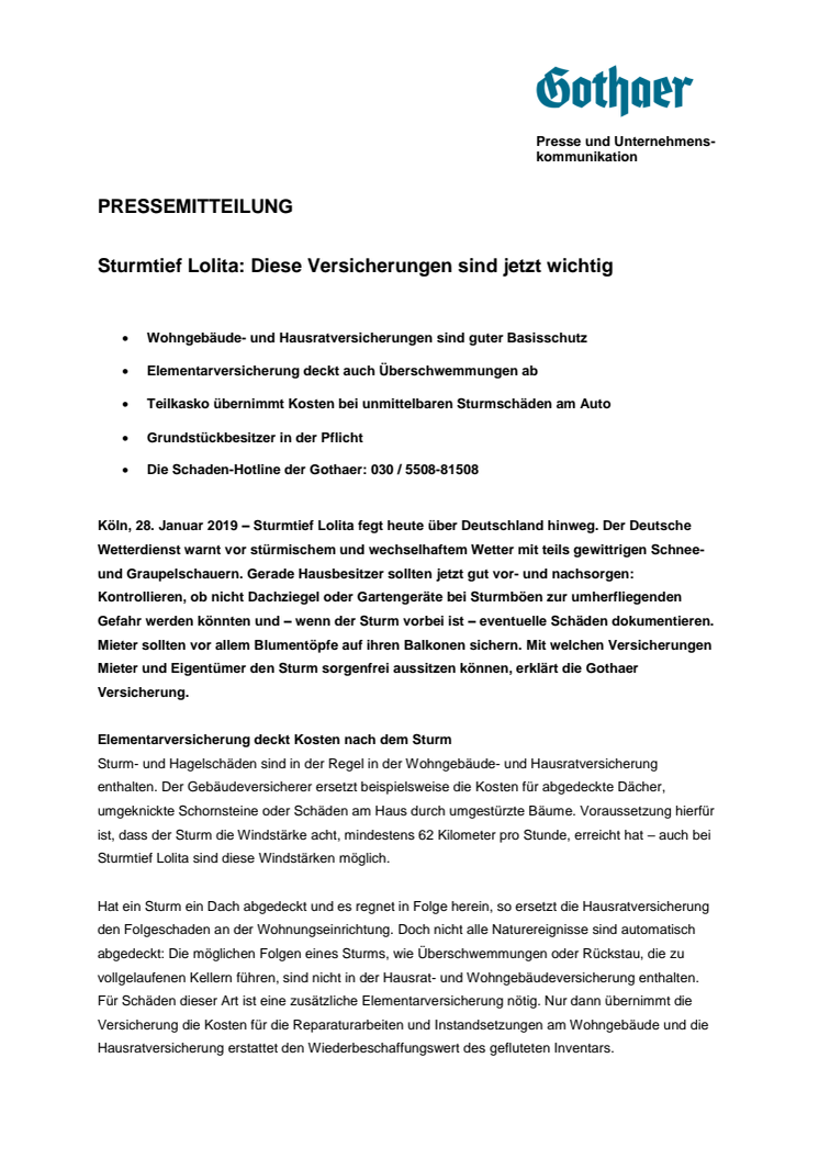 Sturmtief Lolita: Diese Versicherungen sind jetzt wichtig