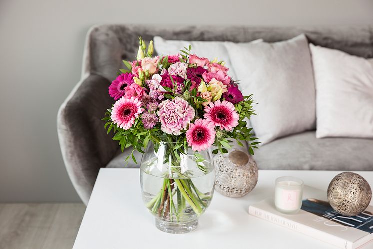 Rosa sløyfe bukett uke 40_41