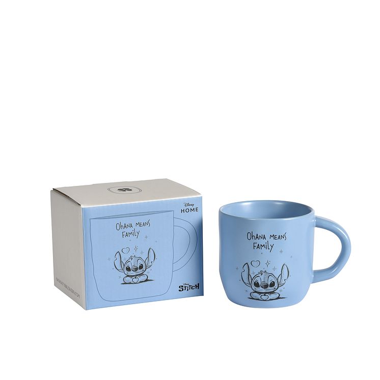 Stitch mugg med giftbox Ohana 30 cl, Blå 