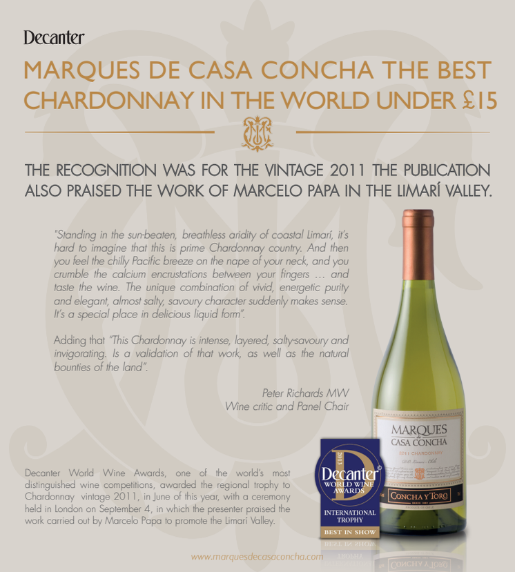 Marques de Casa Concha – Världens bästa Chardonnay under 15 £