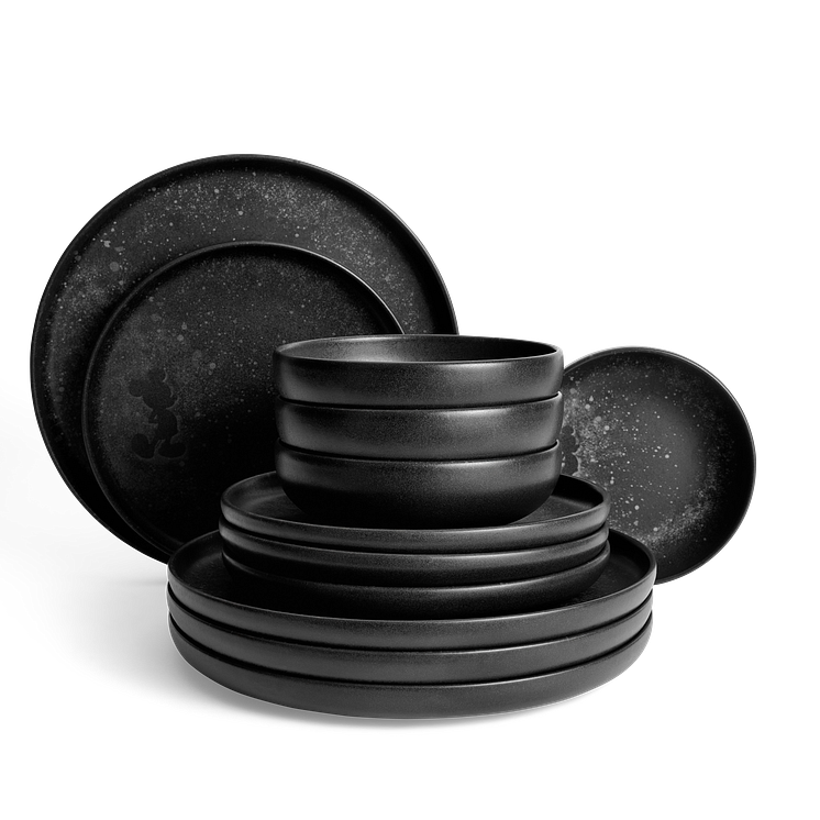 Fyrklövern Mickey Mouse Midnight tallriksset 12 delar