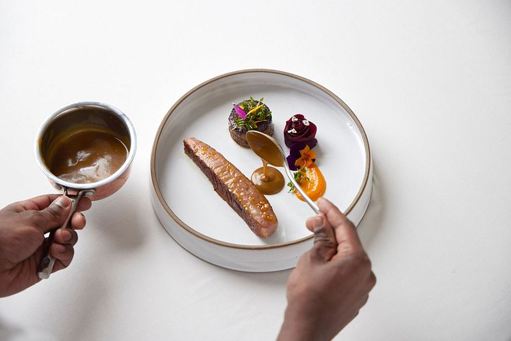 Plated with care for taste and beauty.