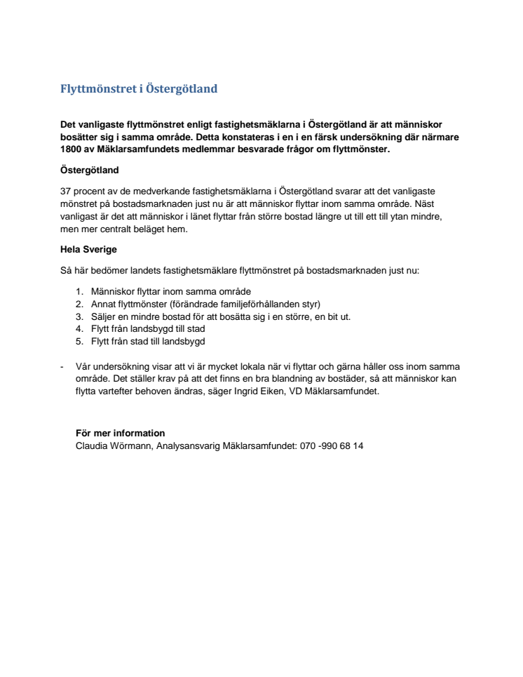 Flyttmönstret i Östergötland 