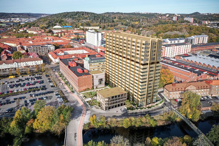 SKF:s gamla huvudkontor. Vy från sydväst, gestaltningsförslag_Wingårdhs