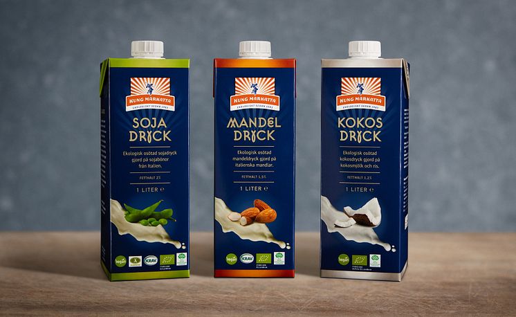 Kung Markatta ekologisk sojadryck, mandeldryck och kokosdryck