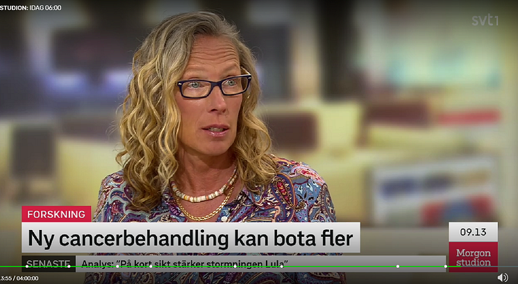 svt1 10 jan 2023 lise-lott Eriksson om CAR-T 7 b