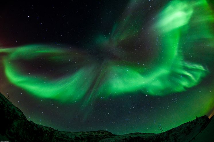Northern Lights in Oterkleiva, Kalvøya, Northern Norway
