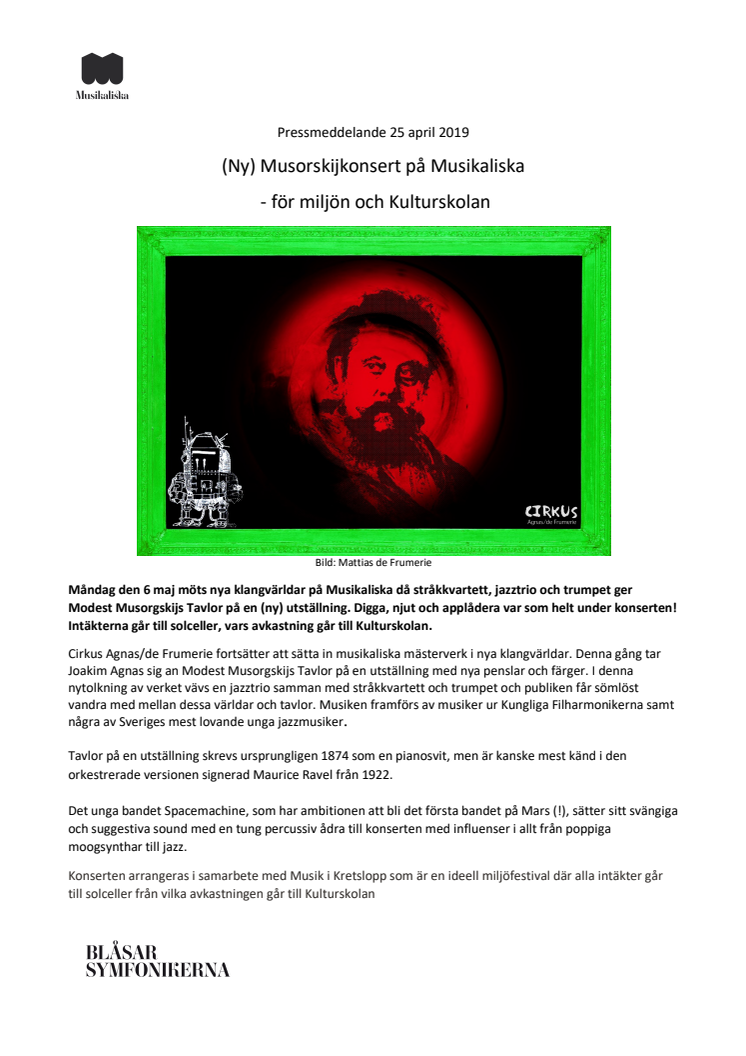 (Ny) Musorskijkonsert på Musikaliska  - för miljön och Kulturskolan