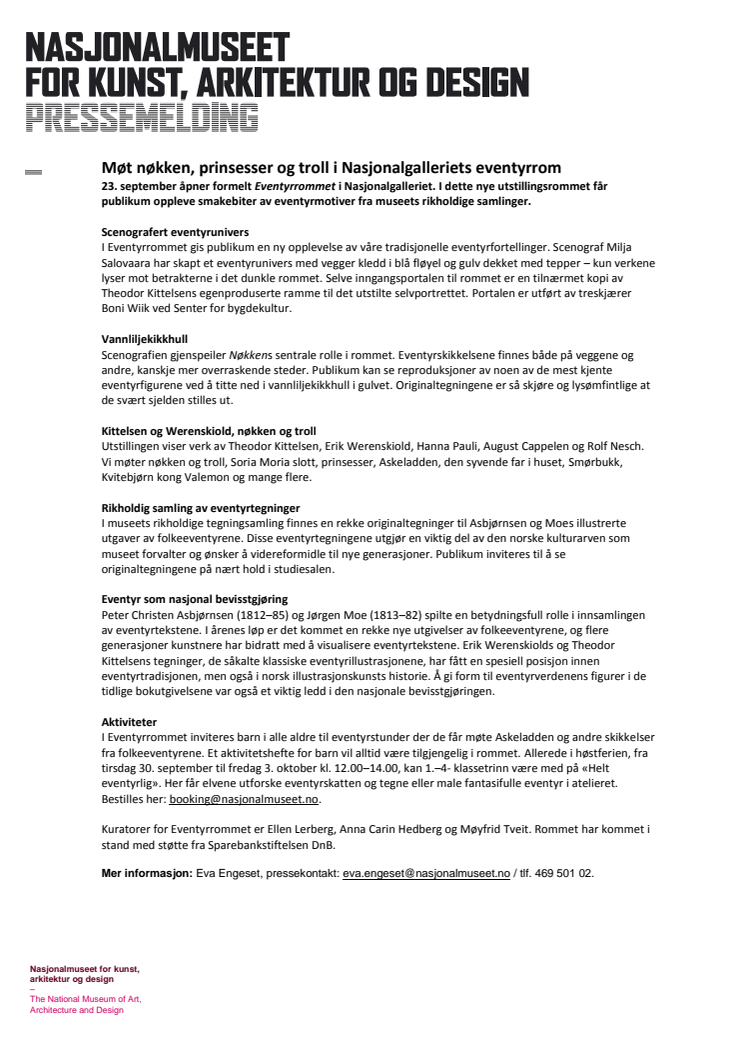 Møt nøkken, prinsesser og troll i Nasjonalgalleriets eventyrrom