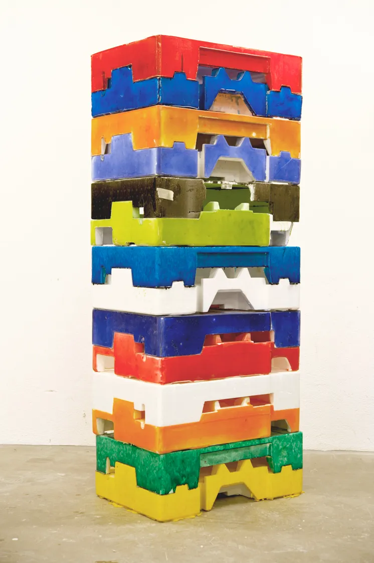 Germain Ngoma, Colourful House, 2013. Styrofoam, epoxy, 45x60x140cm. Photo: Germain Ngoma 
