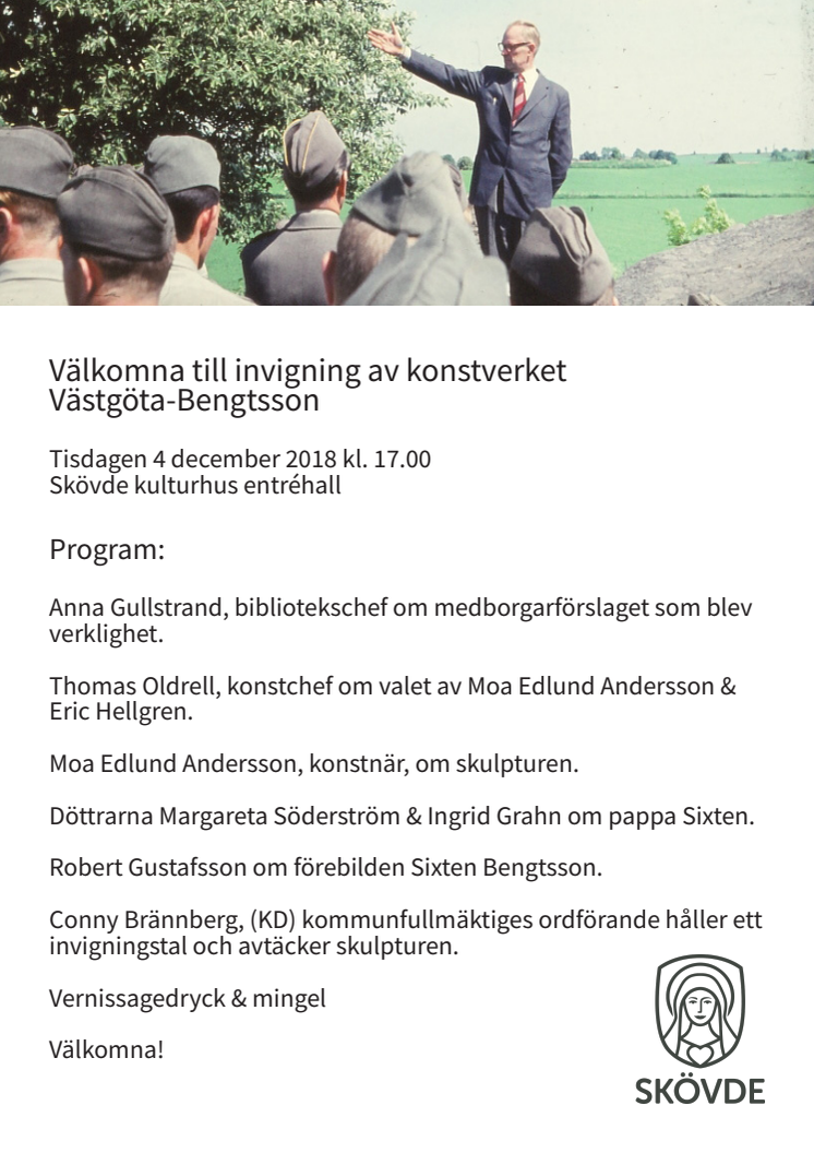 Västgöta-Bengtsson tar plats i Kulturhuset