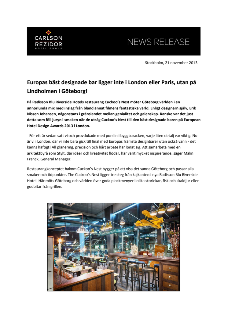 Europas bäst designade bar ligger inte i London eller Paris, utan på Lindholmen i Göteborg!