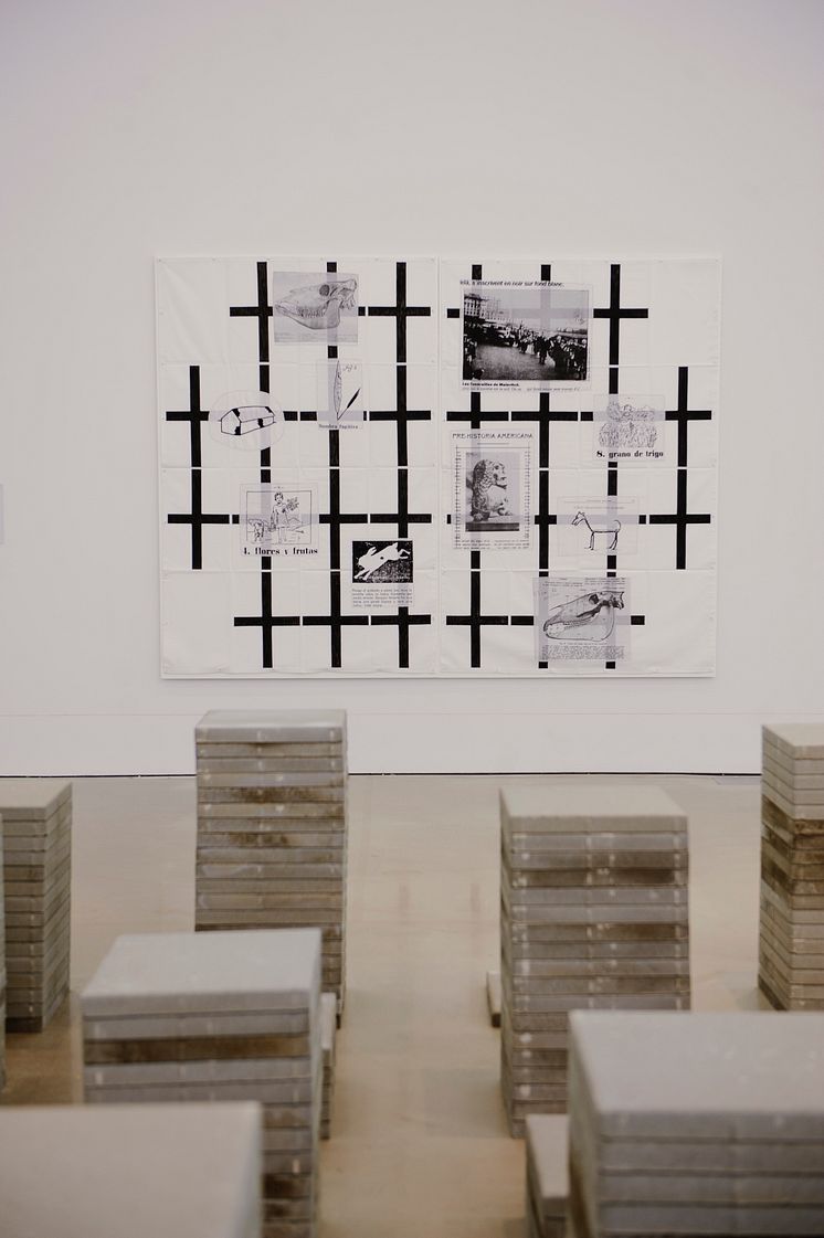 The Spiral and the Square, Eugenio Dittborn, The Internment of Malevitch II Airmail Painting No. 116, 1995-1998.
