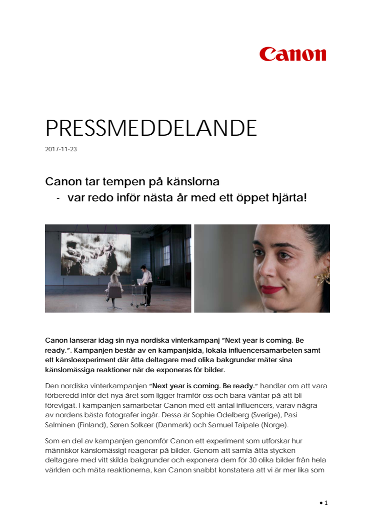Canon tar tempen på känslorna - var redo inför nästa år med ett öppet hjärta!