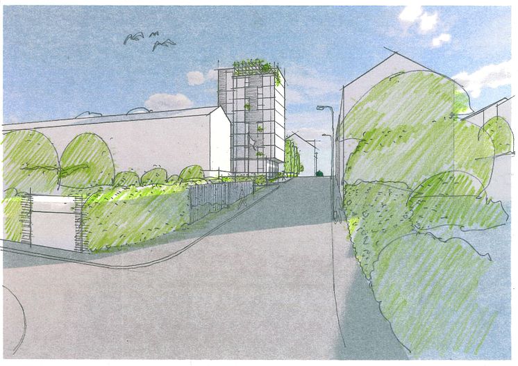 Överstegatan vy från norr_Bild Tengbom arkitekter