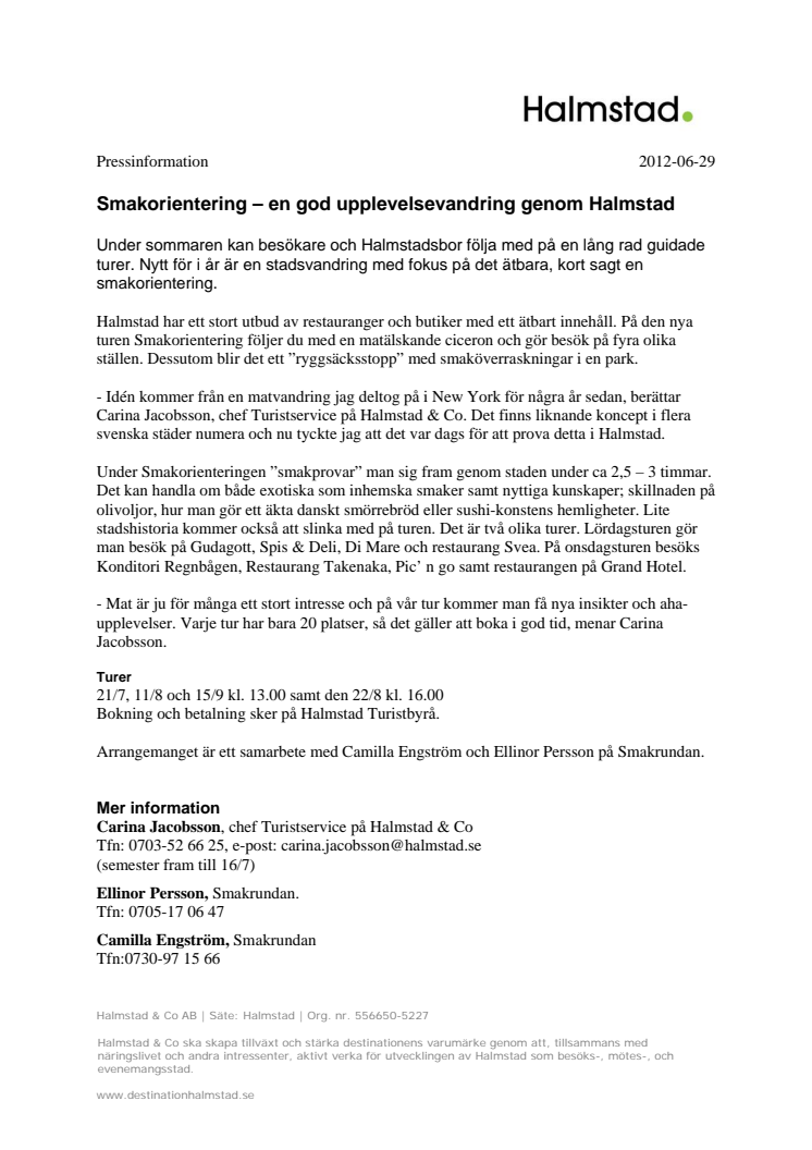 Smakorientering – en god upplevelsevandring genom Halmstad