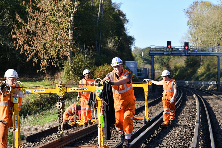 Engineers working on the Brighton Mainline