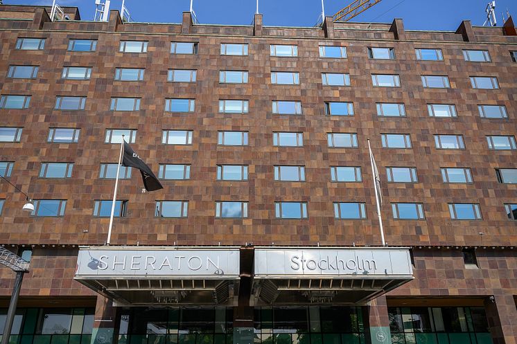 Entrén till Hotell Sheraton i Stockholm
