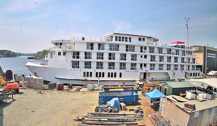 One of the Chesapeake Shipbuilding newbuild cruise ships under construction.jpg