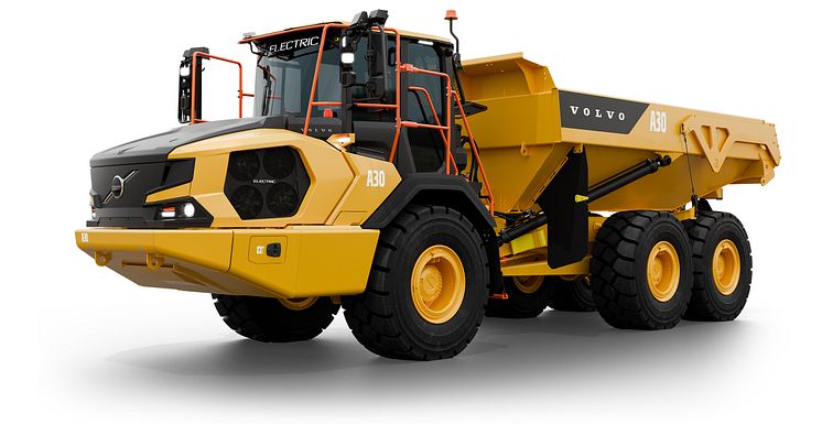 Volvo A30 Electric eldriven dumper (vänster fram)