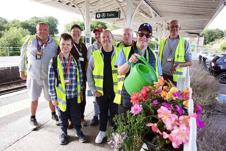 Blooming success - staff and volunteers who work on the Aldingbourne Trust 'Adopt A Station' scheme, at Arundel.jpg