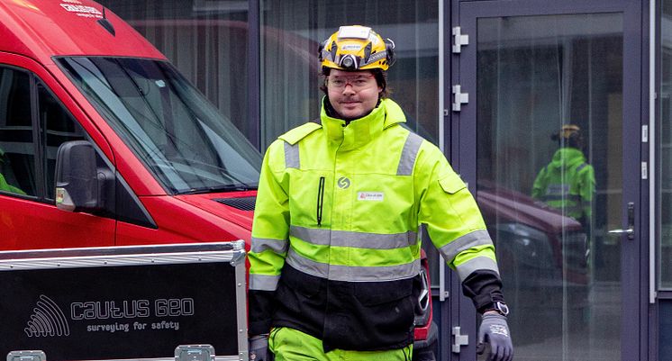 Geolog Sigmund Brekke Langelid, leder feltavdelingen i Cautus Geo.