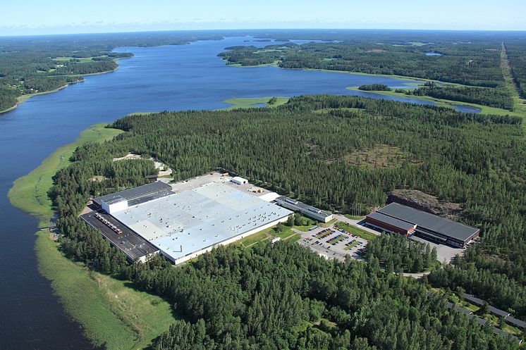 Geberitin Tammisaaren saniteettikeramiikkatehdas ilmakuva