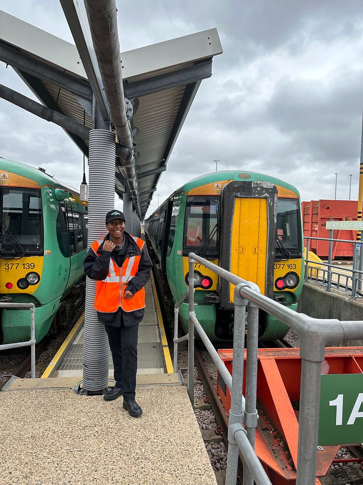 Elba Lovelace-Francis recently qualified as a train driver with Southern